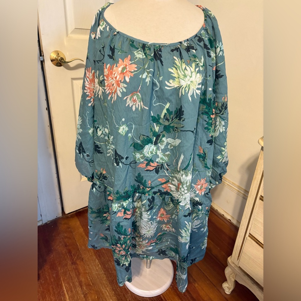 H&M Teal and Pink Patterned Dress